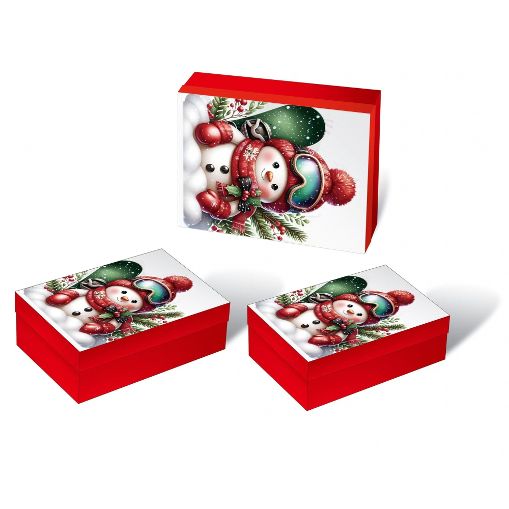 Коробки подарункові, набір 3шт, вкладені 1в1 - розмір найбільшої 33х23.5х9см, тиснення фольгою BM.23