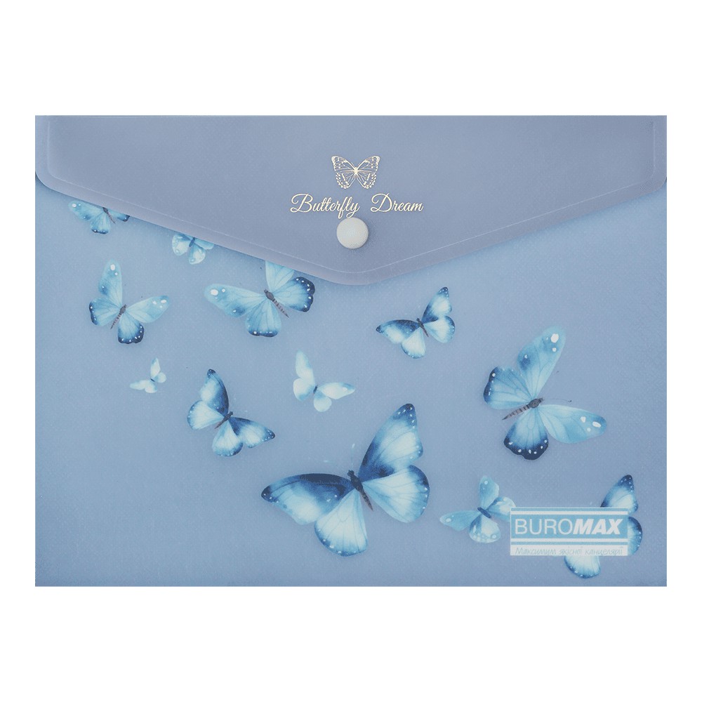 Папка-конверт А5 на кнопці, SKY ARABESKI, напівпрозора,електрик