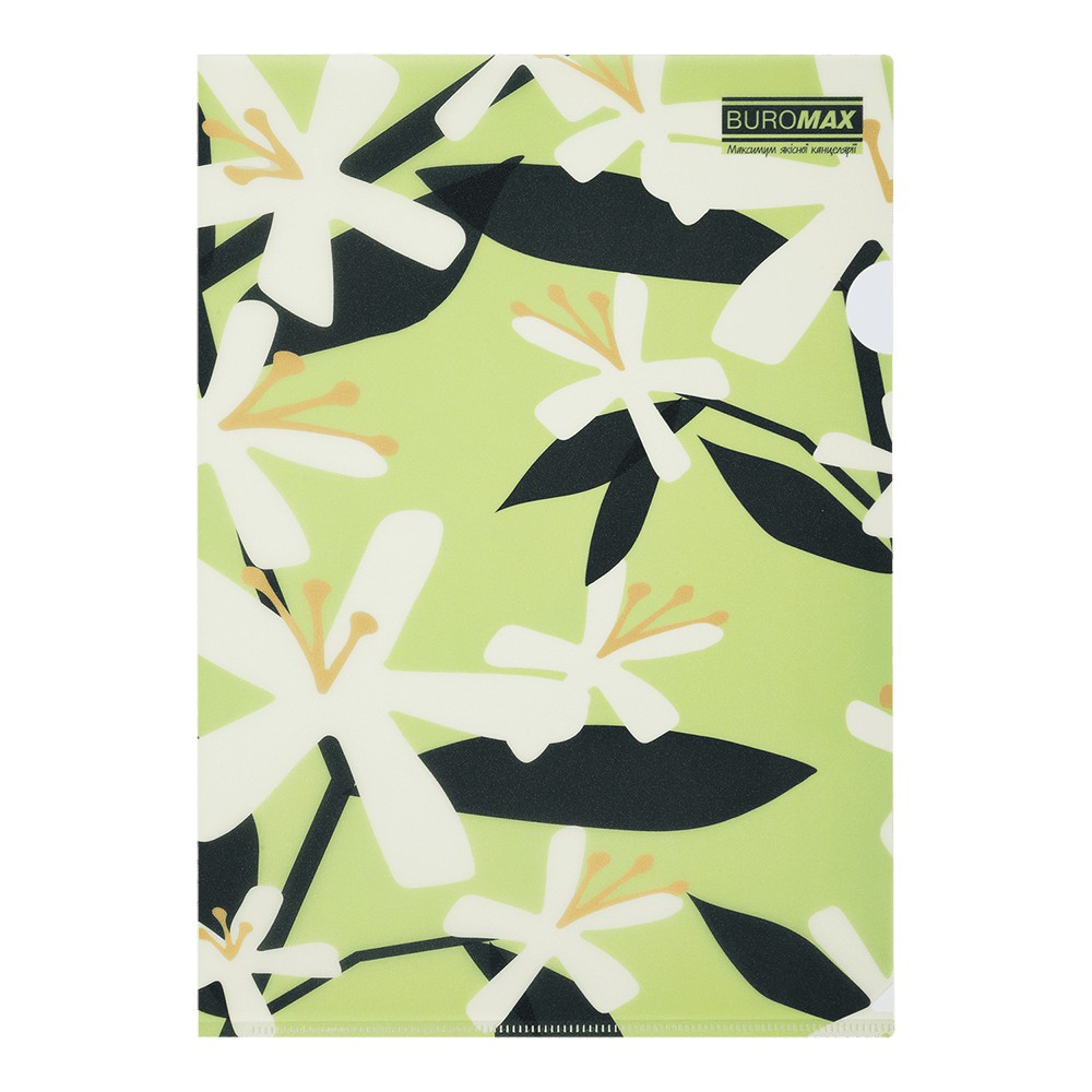 Папка-кутик А4, PLUMERIA ARABESKI, напівпрозора, салатова