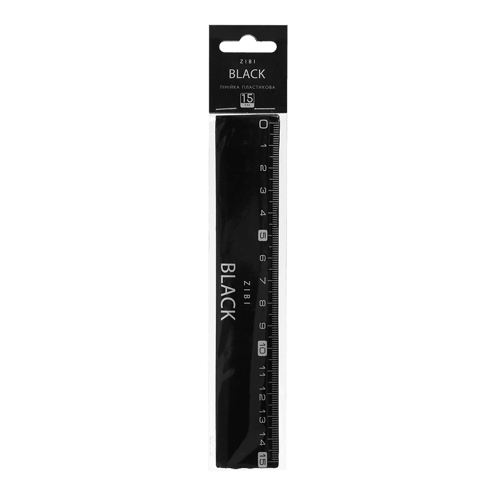 Лінійка пластикова 15см, BLACK,в блістері