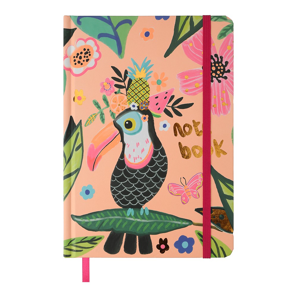 Книжка записна ANIMALS, на гумці, А5, 96 арк., кліт., офсет крем., тв.лам.обл., персикова, KIDS LIN