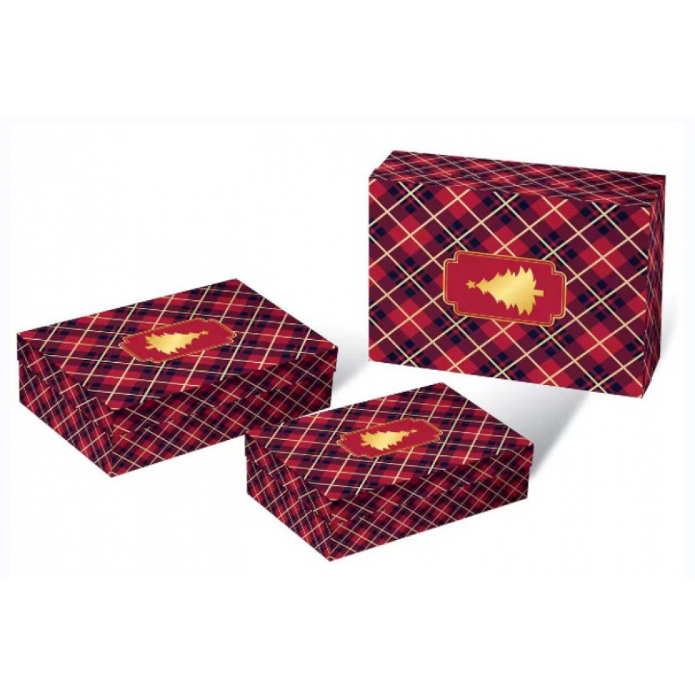 Коробки подарункові, набір 3шт, вкладені 1в1 - розмір найбільшої 33х23.5х9см, тиснення фольгою BM.23