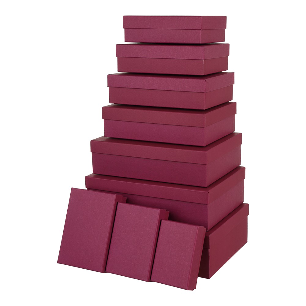 Коробки подарункові, набір 10шт, вкладені 1в1 - розмір найбільшої 37х27х11см, тиснення фольгою BM.23