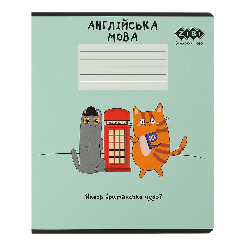 /Зошит учнівський шкільний CUTE CAT, 36арк., клітинка, англійська, KIDS LINE
