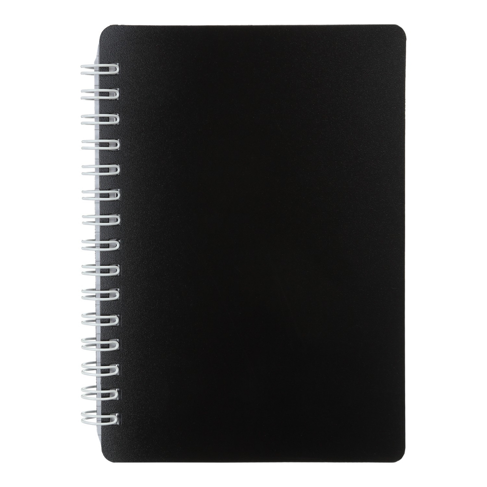 /Книжка для записів на пружині CLASSIC  А6, 80 арк, кл., чорний, пласт.обкл.
