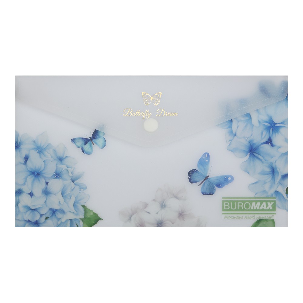 Папка-конверт DL на кнопці, MYSTERY ARABESKI, напівпрозора, прозора