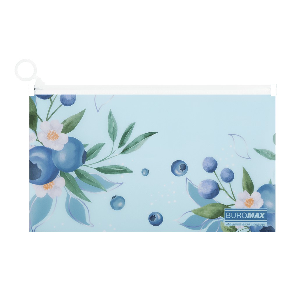 Папка-конверт DL на zip-блискавці, BLUEBERRY ARABESKI, напівпрозора, морська хвиля