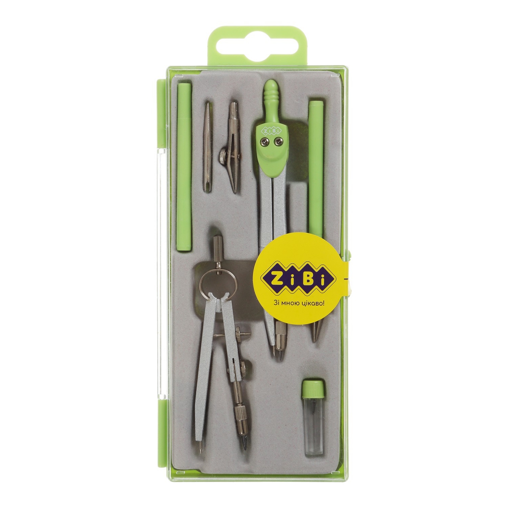 Готовальня BASIS 7 предметів, зелений