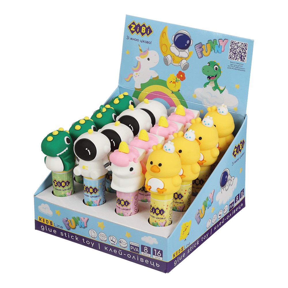 Клей-олівець FUNNY, 8 г, PVA.