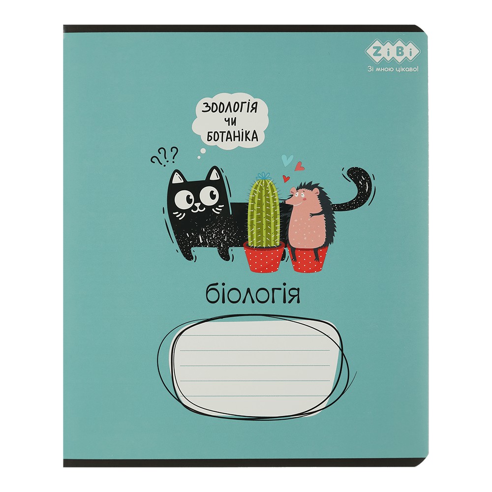 /Зошит учнівський загальний CRAZY CAT, 48арк., клітинка, біологія, конгревн. тисн. + УФ лак вибір. K