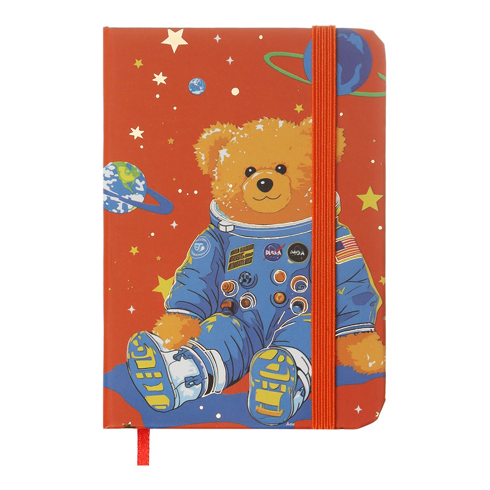 Книжка записна BEAR на гумці, А7, 80 арк., клітинка., офсет крем., тв.лам.обл., помаранчева, KIDS L