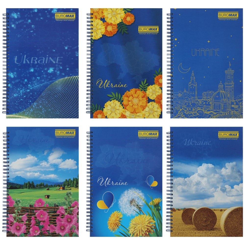 /Книга для нотаток B5, 96 арк., пружина, кл., тв. лам. палітурка