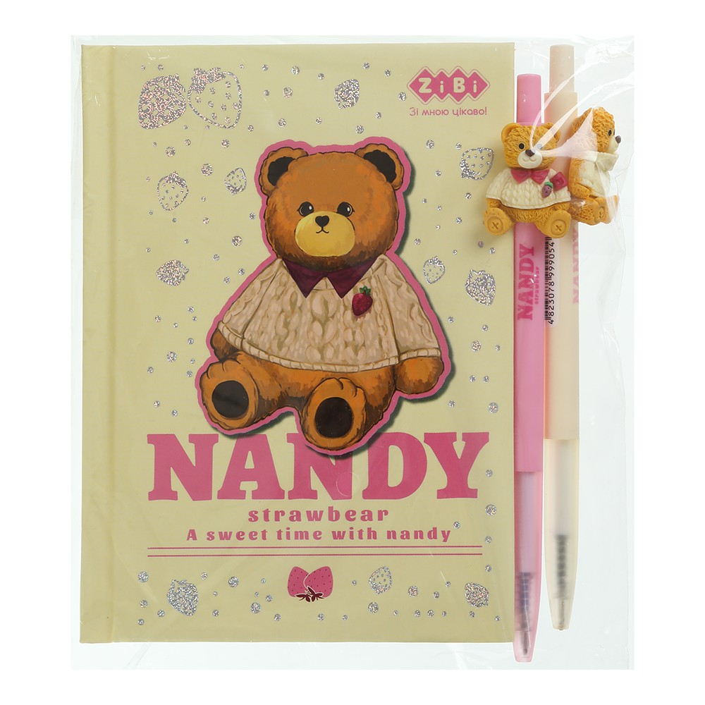 /Набір 4 - BEAR TOY блокнот А6, 64 л., клітинка + 2 кулькові ручки автоматичні, KIDS Line