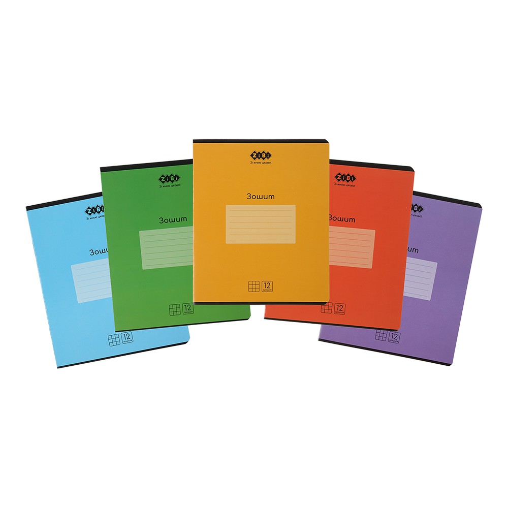 /Зошит учнівський шкільний MONOCHROME, 12арк., клітинка, асорті, KIDS LINE