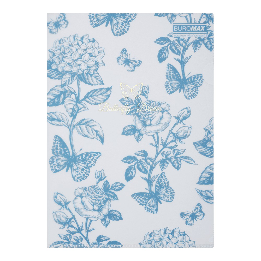 Папка-кутик А4, GLADE ARABESKI, напівпрозора, синьо-сіра