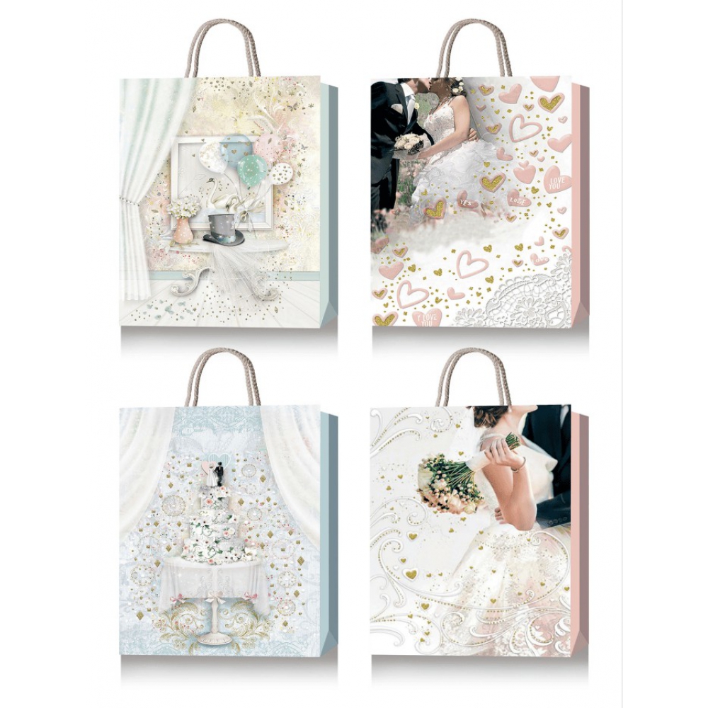 Пакет паперовий подарунковий, L:31х42х12см, тиснення фольгою BM.200041