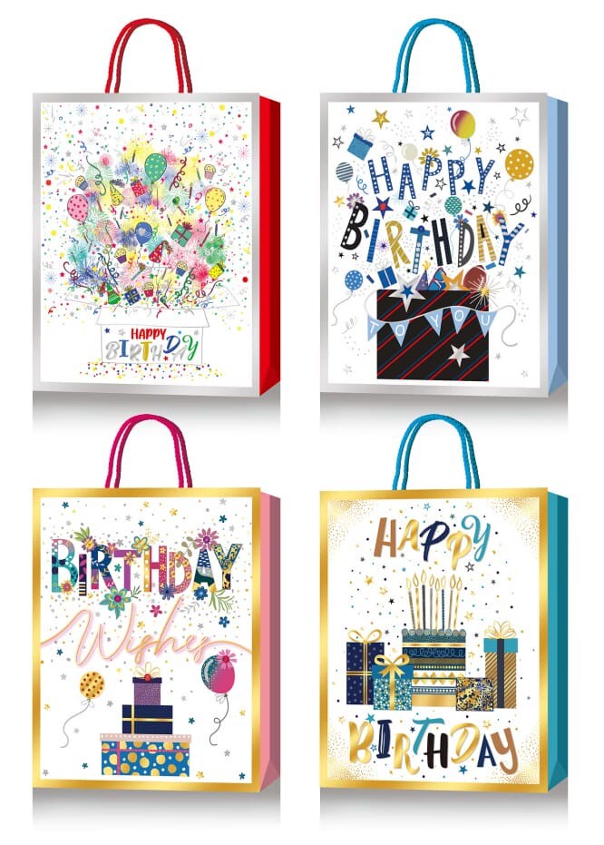 Пакет паперовий подарунковий, М:26х32х10см, тиснення фольгою BM.200029