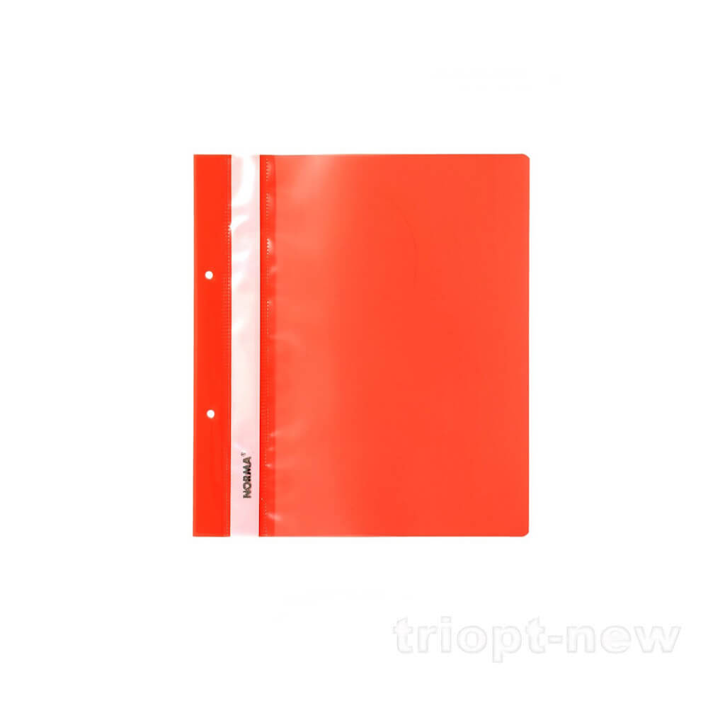 Папка-швидкосшивач, А5, PР, пр.верх, з перфорацією, глянцева, червона, 5264, NORMA
