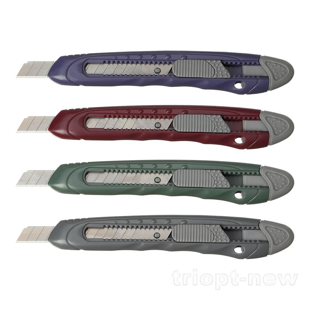 Ніж канцелярський,MORANDI STYLE, 9мм, асорті .пласт.корпус, мех.фіксатор леза, BM.4636