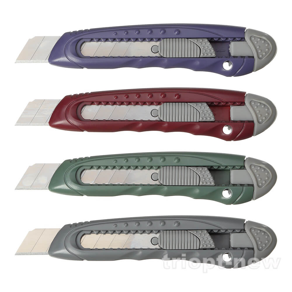 Ніж канцелярський MORANDI STYLE, 18мм, асорті  з механічним фіксатором леза, пластиковий корпус, BM.4651