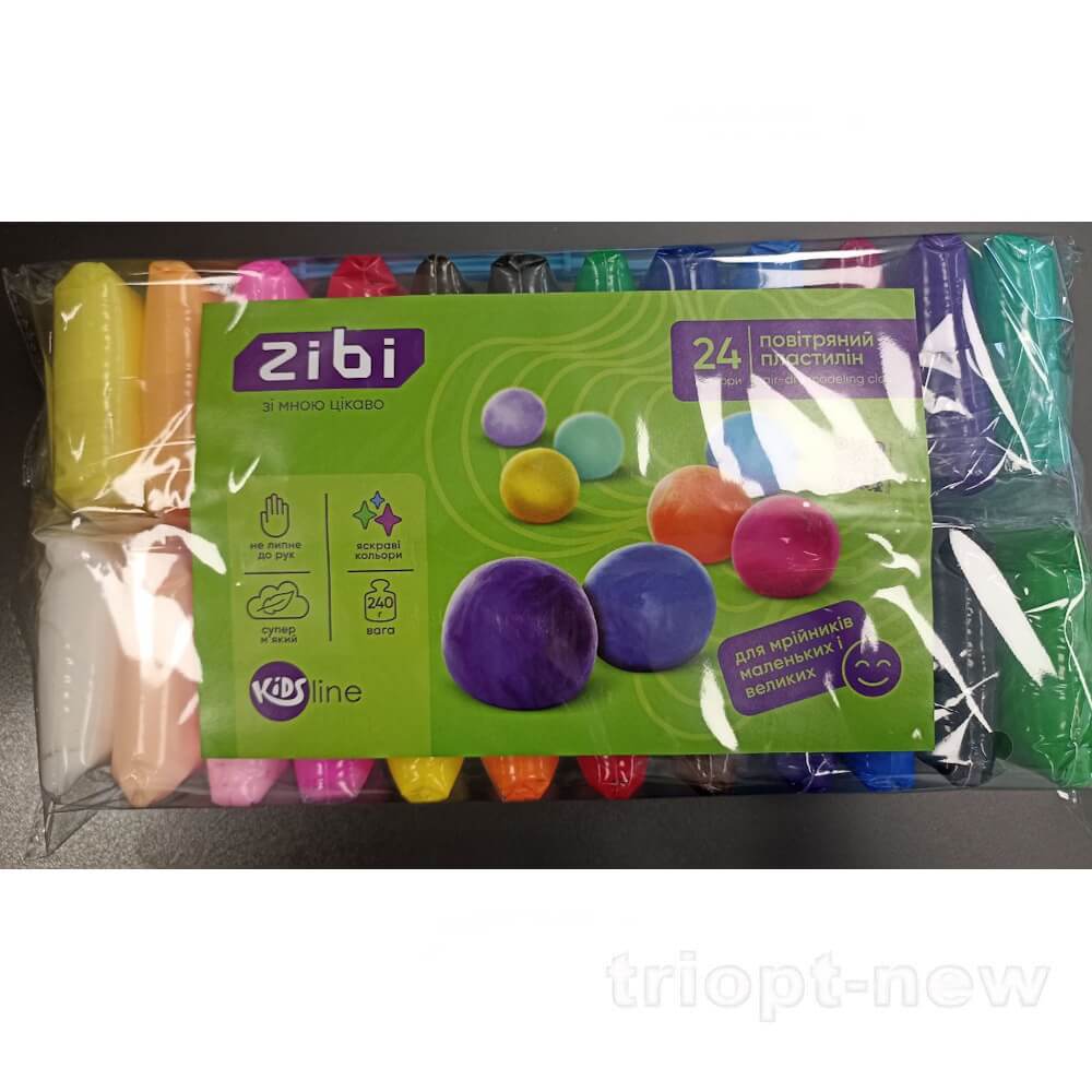 Набір повітряного пластиліну для ліплення 24 шт, KIDS Line, ZB.6297