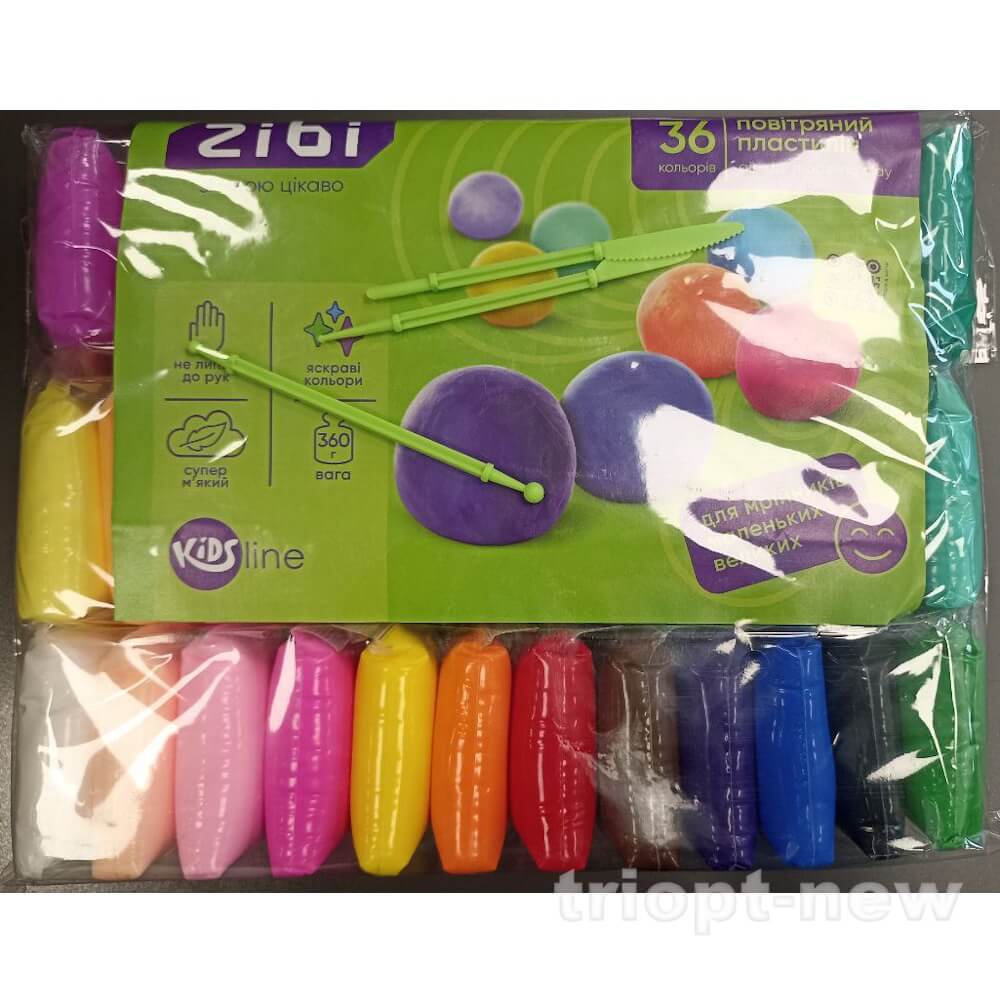 Набір повітряного пластиліну для ліплення 36 шт, KIDS Line, ZB.6298