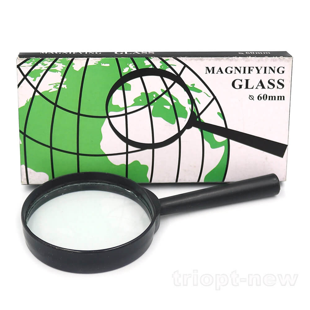 7805-60G Лупа d-60мм, склян.лінза, пластик.оправа (60-YB) (YB19013-60)