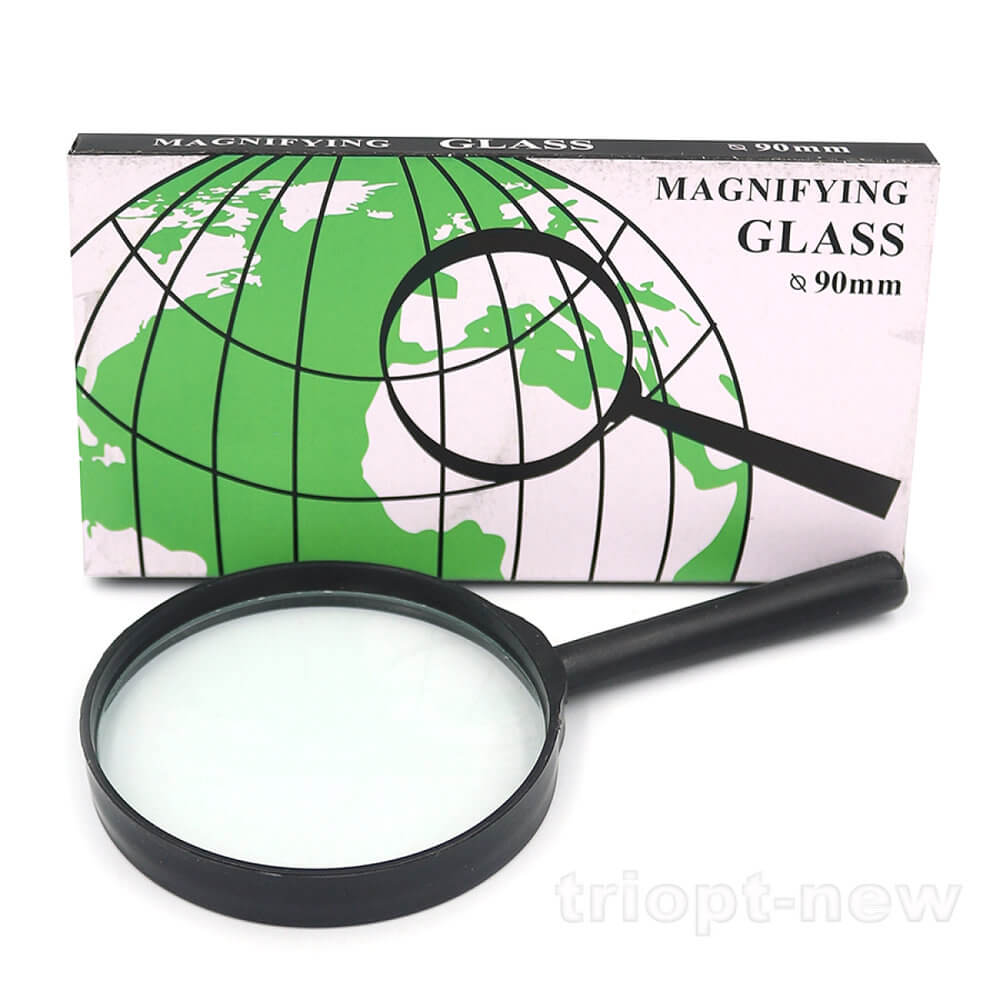 7805-90G Лупа d-90мм, склян.линза, пластик.оправа (90-YВ) (YB19013-90)