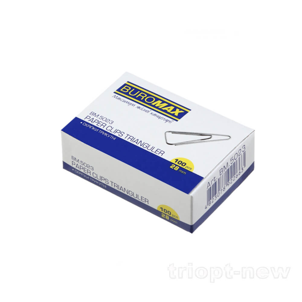 Скрiпки нікельовані 28мм, 100шт., трикутні, нікельовані, BM.5023