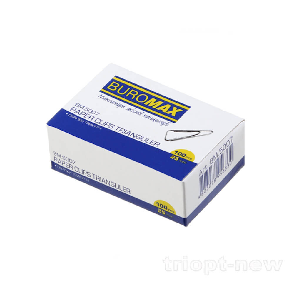 Скрiпки нікельовані 25мм, 100шт., трикутні, нікельовані,BM.5007