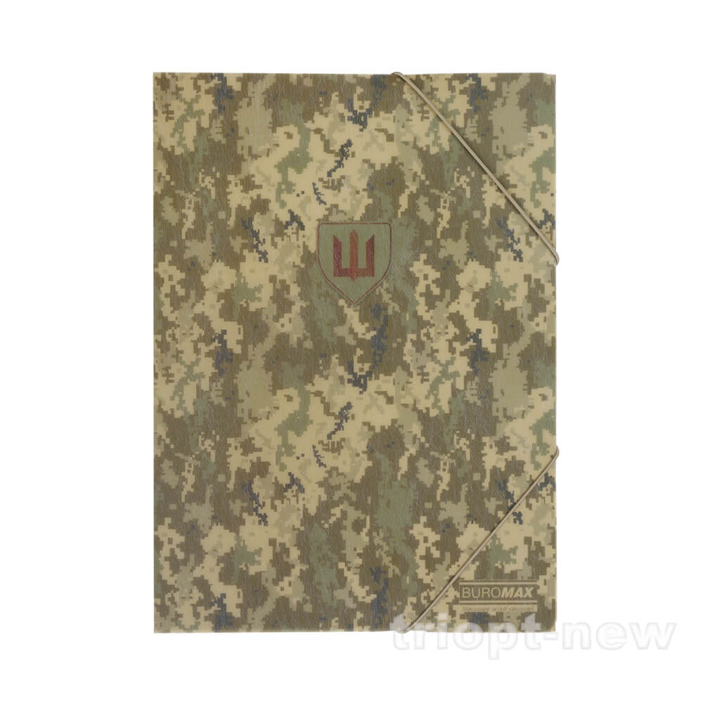 Папка на гумках MILITARY, А4, матовий непрозорий пластик, зелений, BM.3908-04
