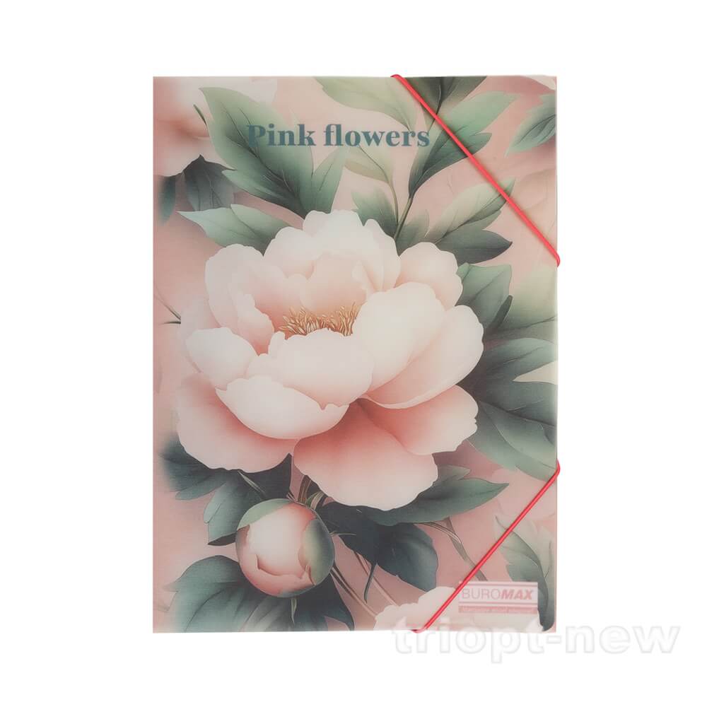 Папка на гумках ARABESKI, А4, матовий напівпрозорий пластик, рожевий, BM.3908-10