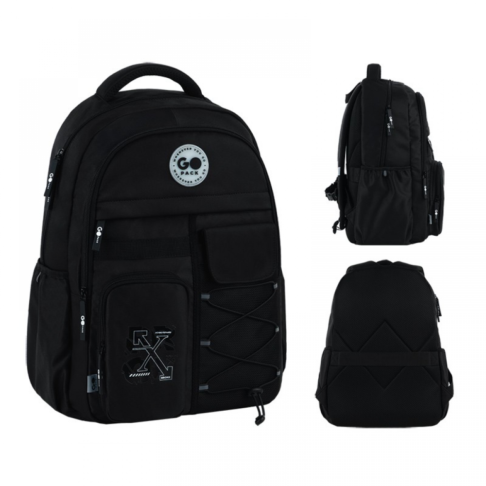 Рюкзак GoPack Education Teens GO26-184L-3. Ущільнена спинка з сіточкою, 2 відділення, 2 бічні кишені, органайзер, кишеня для ноутбука, внутрішня кишеня, м'яка ущільнена ручка, нагрудний ремінь, ущільнене дно, світловідбивні елементи