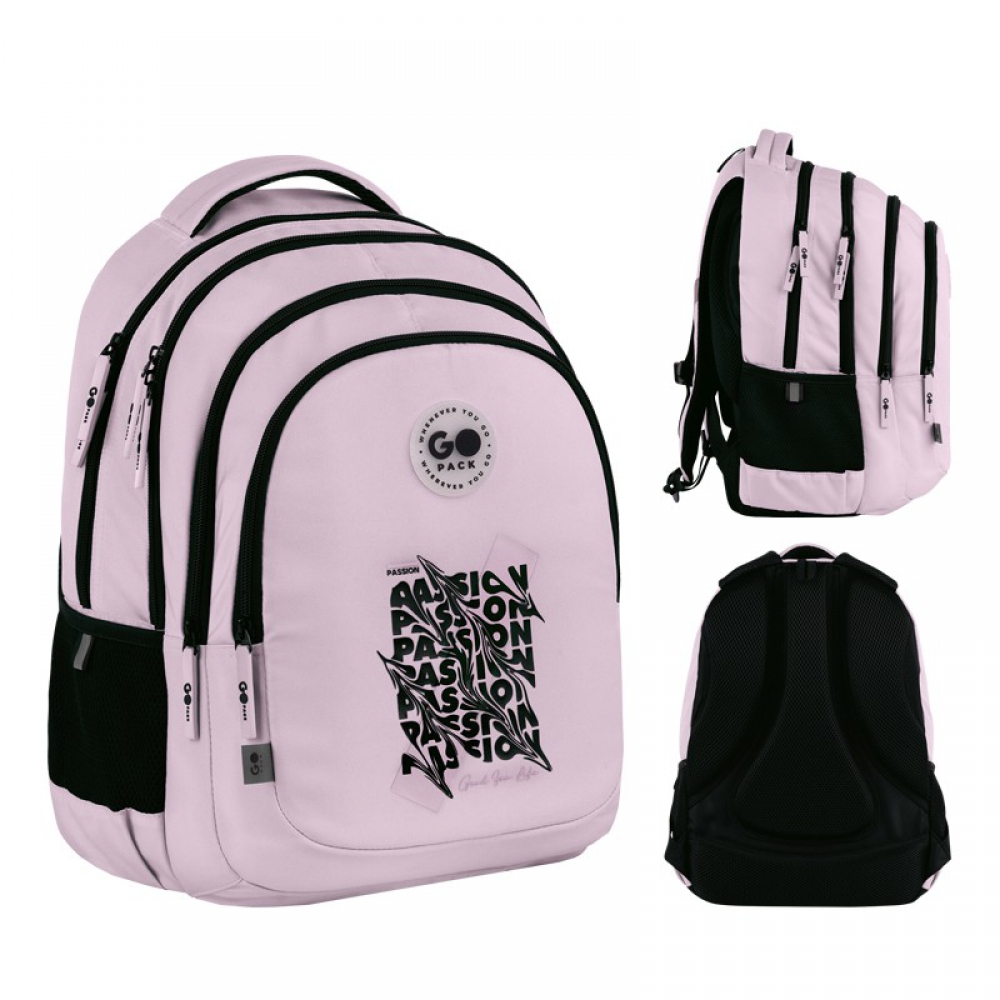 Рюкзак GoPack Education Teens GO26-162L-2. Анатомічна спинка, 3 відділення, 1 передня та 2 бічні кишені, кишеня для ноутбука, органайзер, нагрудний ремінь, м'яка ущільнена ручка, ущільнене дно, світловідбивні елементи