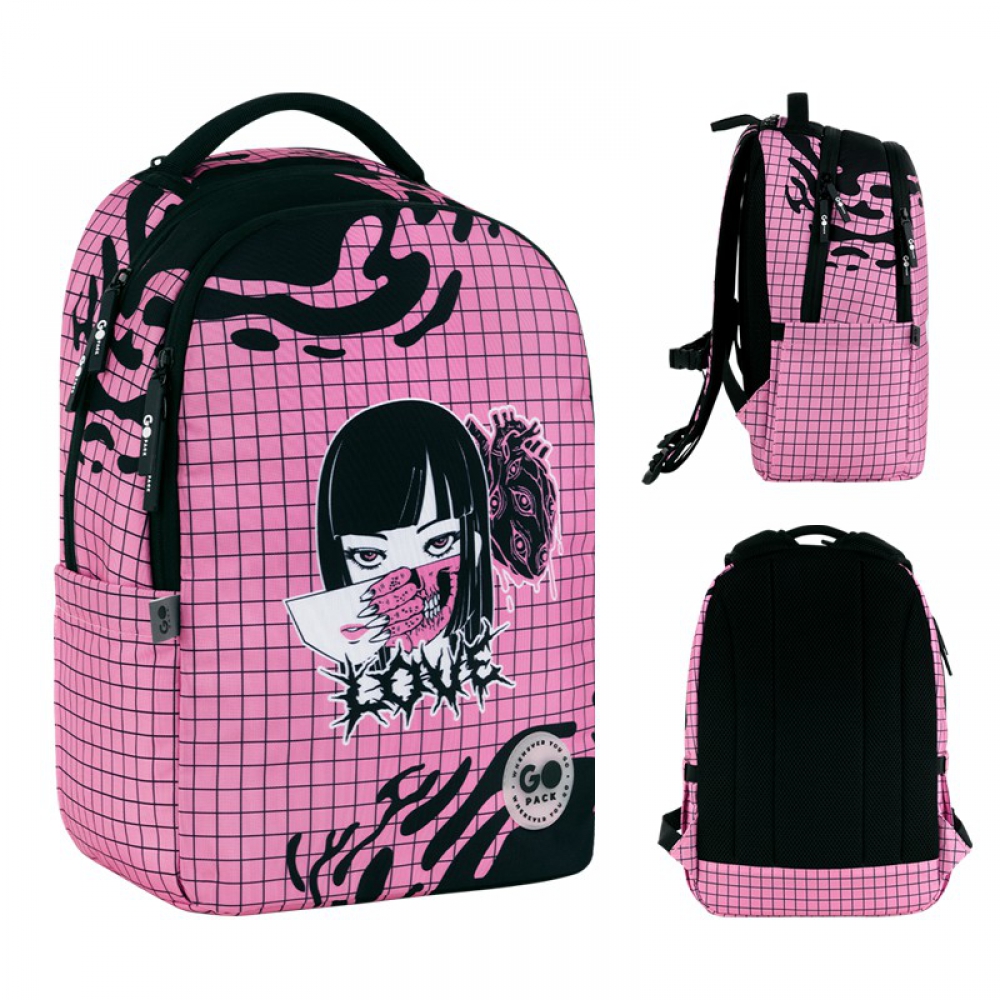 Рюкзак GoPack Education GO26-135M-1. Ущільнена спинка з сіточкою, 2 відділення, 2 бічні кишені, кишеня біля ручки з флісом, роздільники, органайзер, ущільнена ручка, нагрудний ремінь, ущільнене дно, світловідбивні елементи