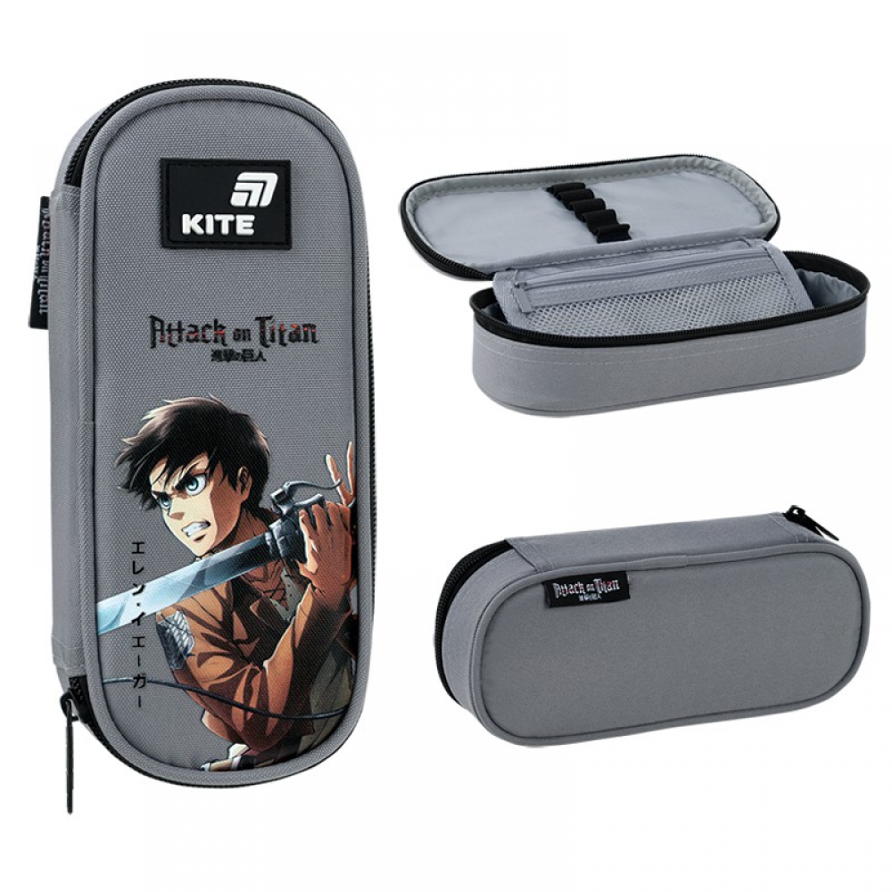 Пенал Kite AT26-599, 1 відділення, клапан з кишенею на блискавці, резинки для фіксації канцелярії