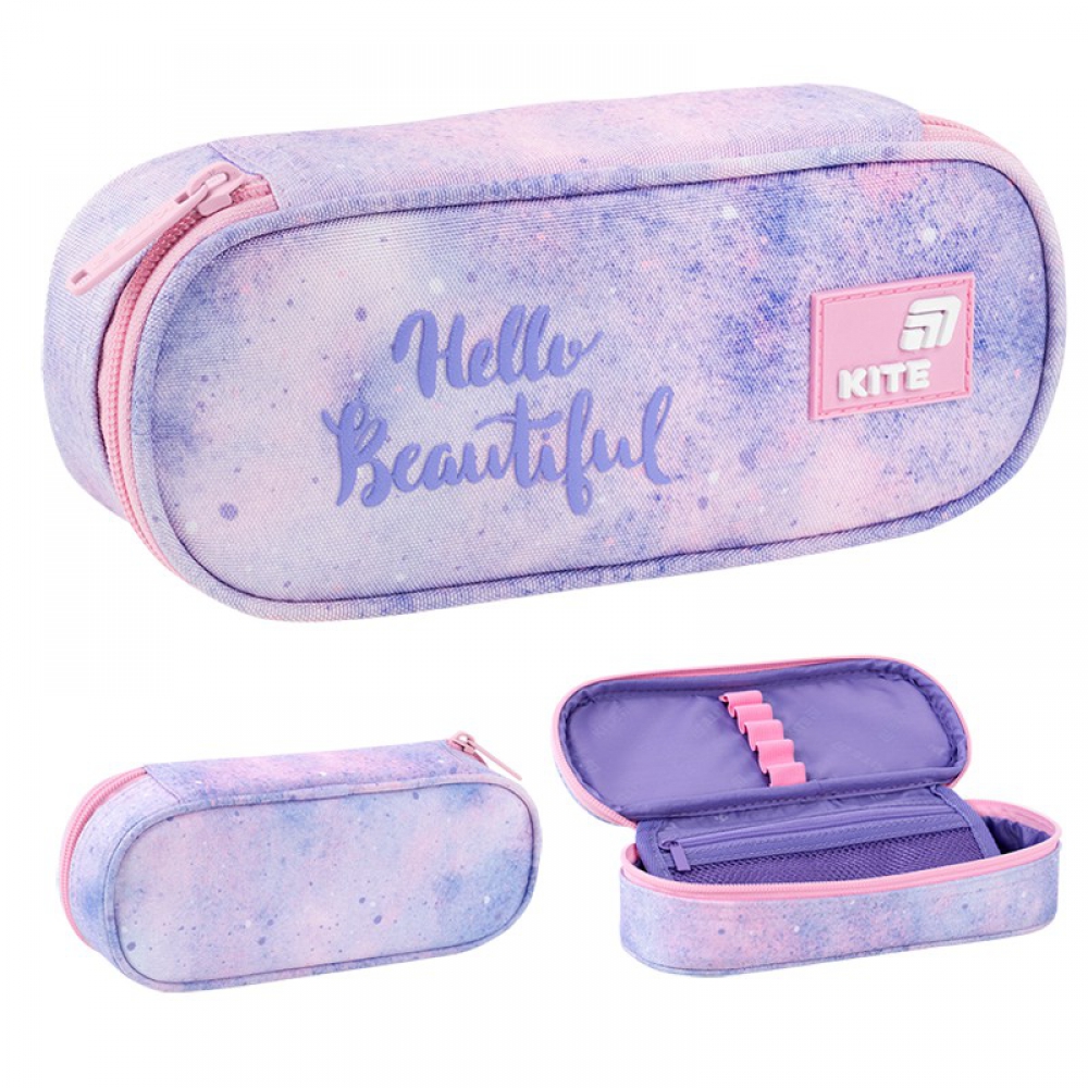 Пенал Kite K26-599-5, 1 відділення, клапан з кишенею на блискавці, резинки для фіксації канцелярії