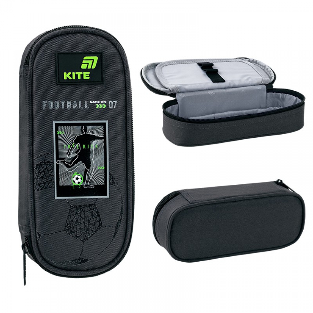 Пенал Kite K26-599-4, 1 відділення, клапан з кишенею на блискавці, резинки для фіксації канцелярії