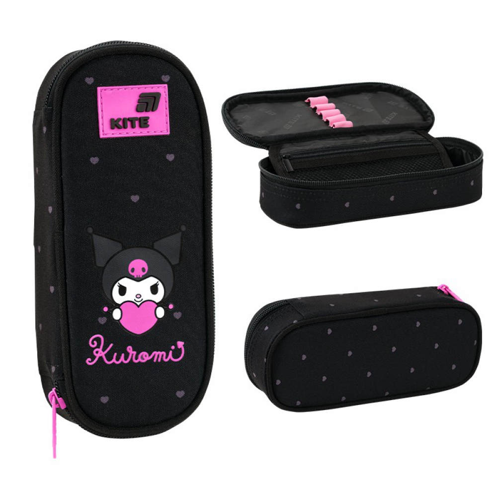 Пенал Kite HK26-599-2, 1 відділення, клапан з кишенею на блискавці, резинки для фіксації канцелярії