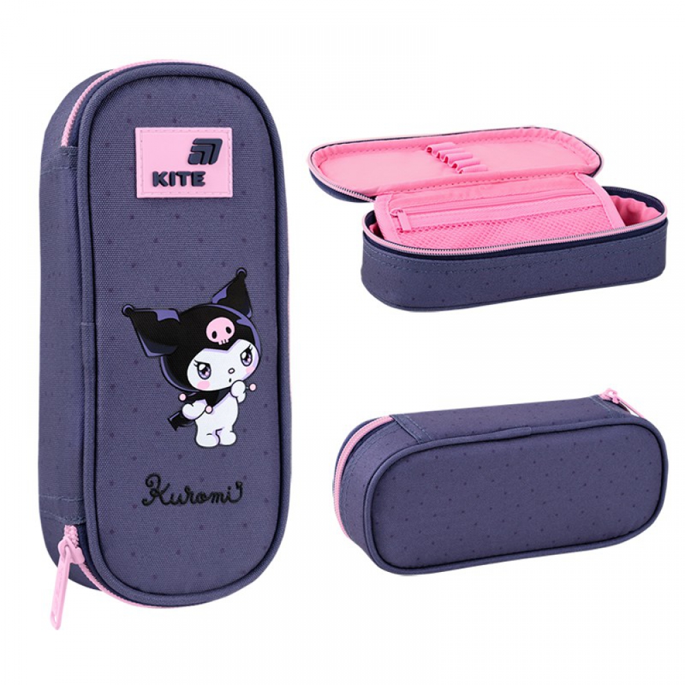 Пенал Kite HK26-599-3, 1 відділення, клапан з кишенею на блискавці, резинки для фіксації канцелярії