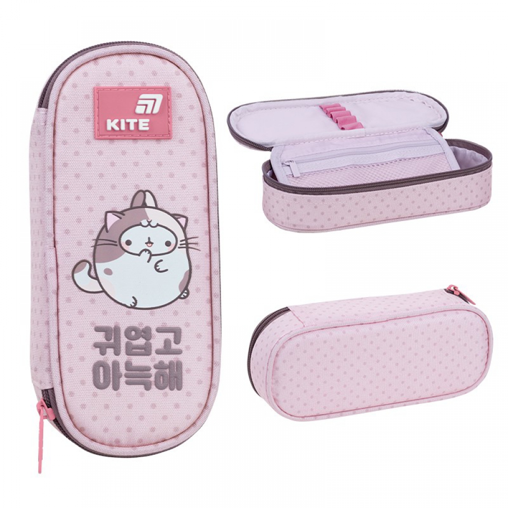 Пенал Kite ML26-599, 1 відділення, клапан з кишенею на блискавці, резинки для фіксації канцелярії