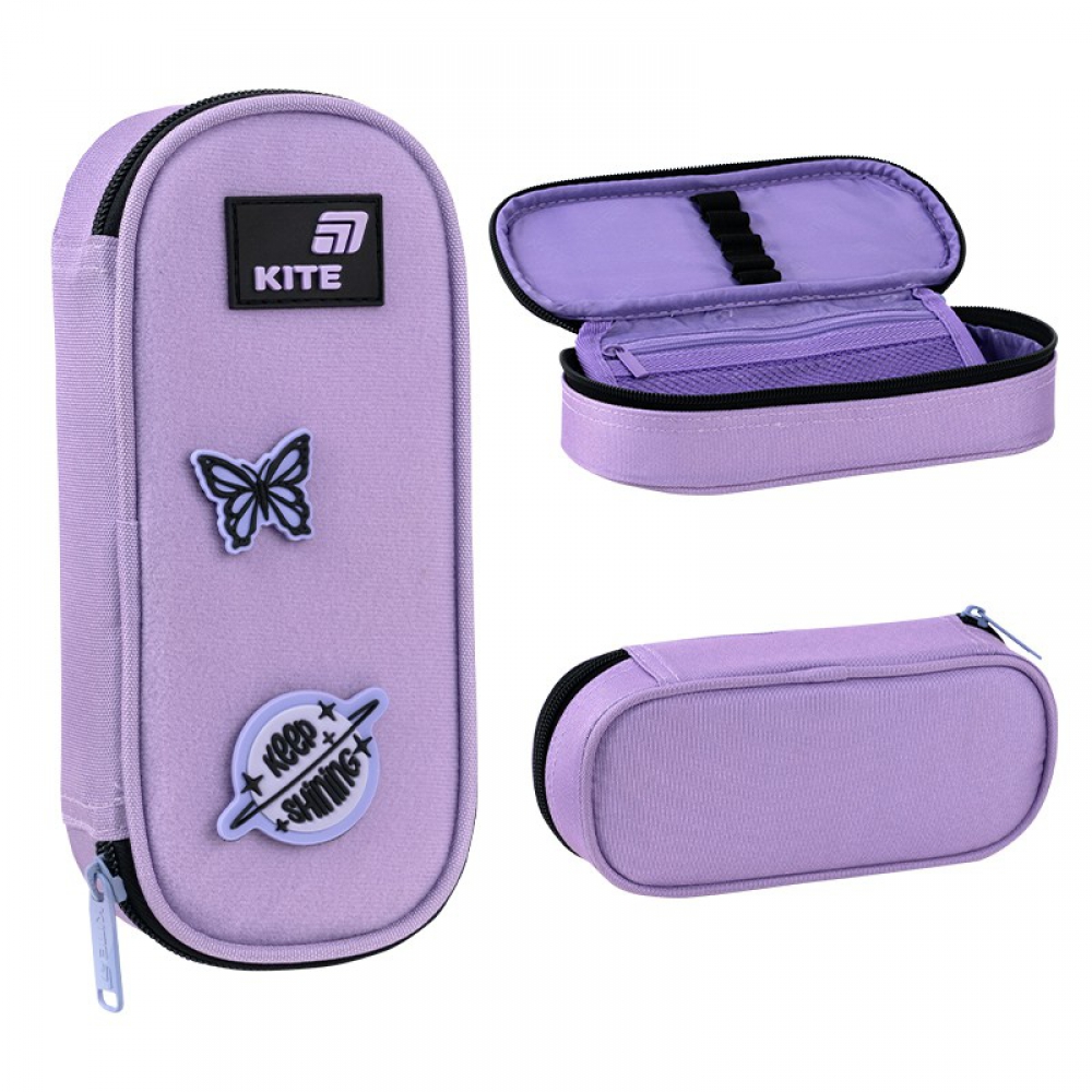 Пенал Kite K26-599-9, 1 відділення, клапан з кишенею на блискавці, резинки для фіксації канцелярії