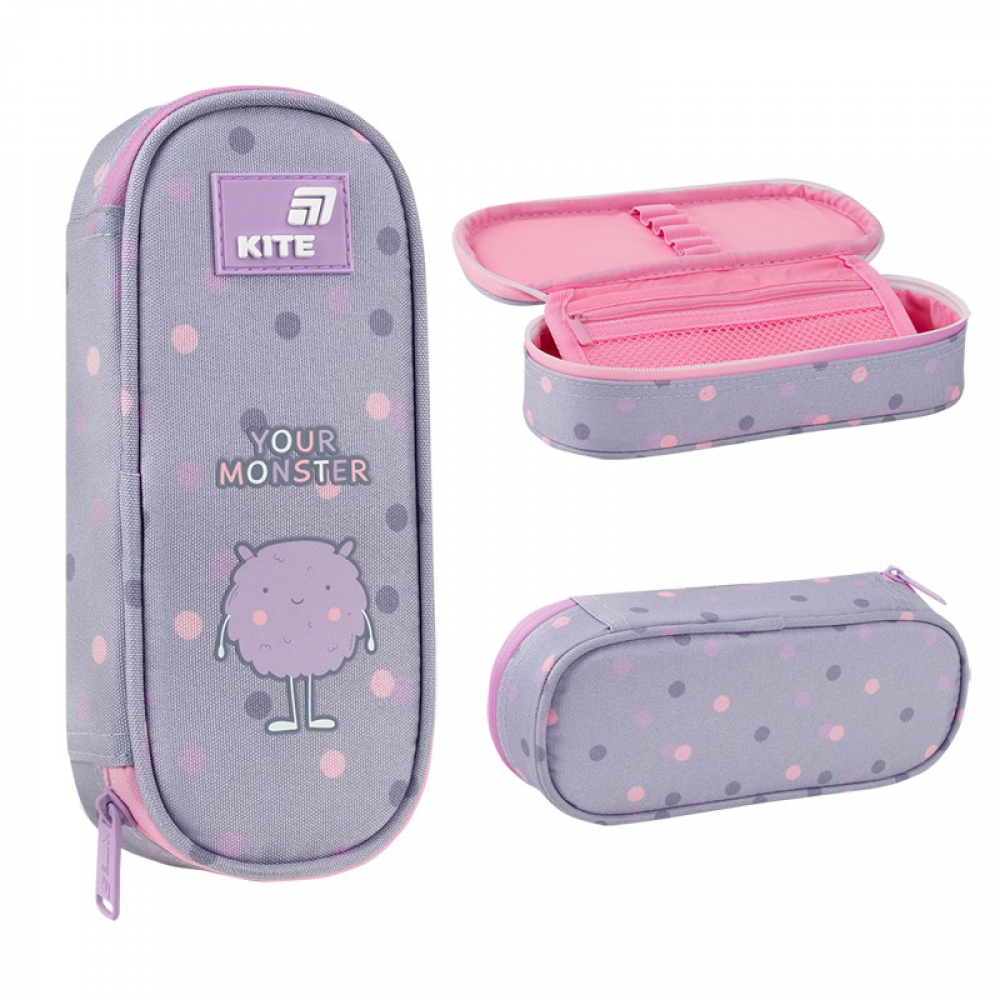 Пенал Kite K26-599-17, 1 відділення, клапан з кишенею на блискавці, резинки для фіксації канцелярії