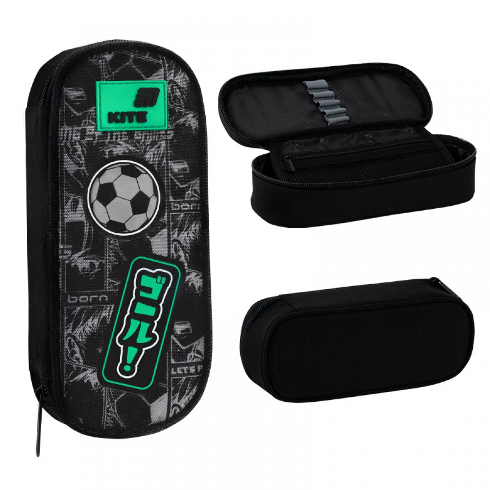 Пенал Kite K26-599-12, 1 відділення, клапан з кишенею на блискавці, резинки для фіксації канцелярії