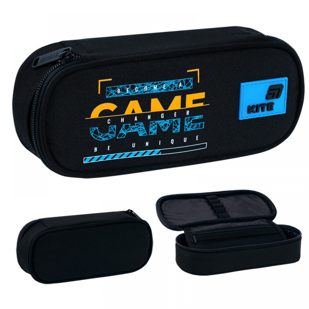 Пенал Kite K26-599-16, 1 відділення, клапан з кишенею на блискавці, резинки для фіксації канцелярії