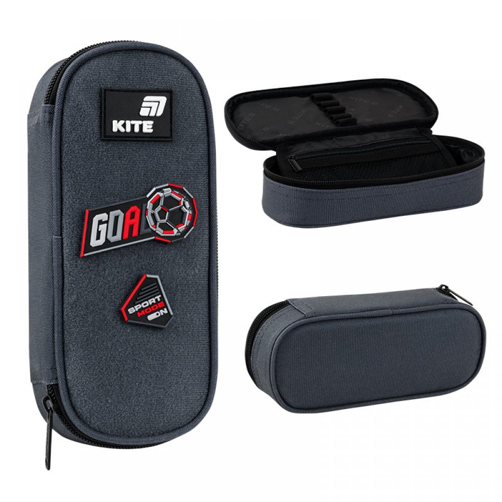 Пенал Kite K26-599-14, 1 відділення, клапан з кишенею на блискавці, резинки для фіксації канцелярії