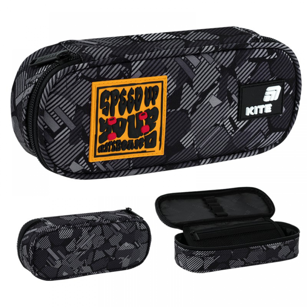 Пенал Kite K26-599-20, 1 відділення, клапан з кишенею на блискавці, резинки для фіксації канцелярії