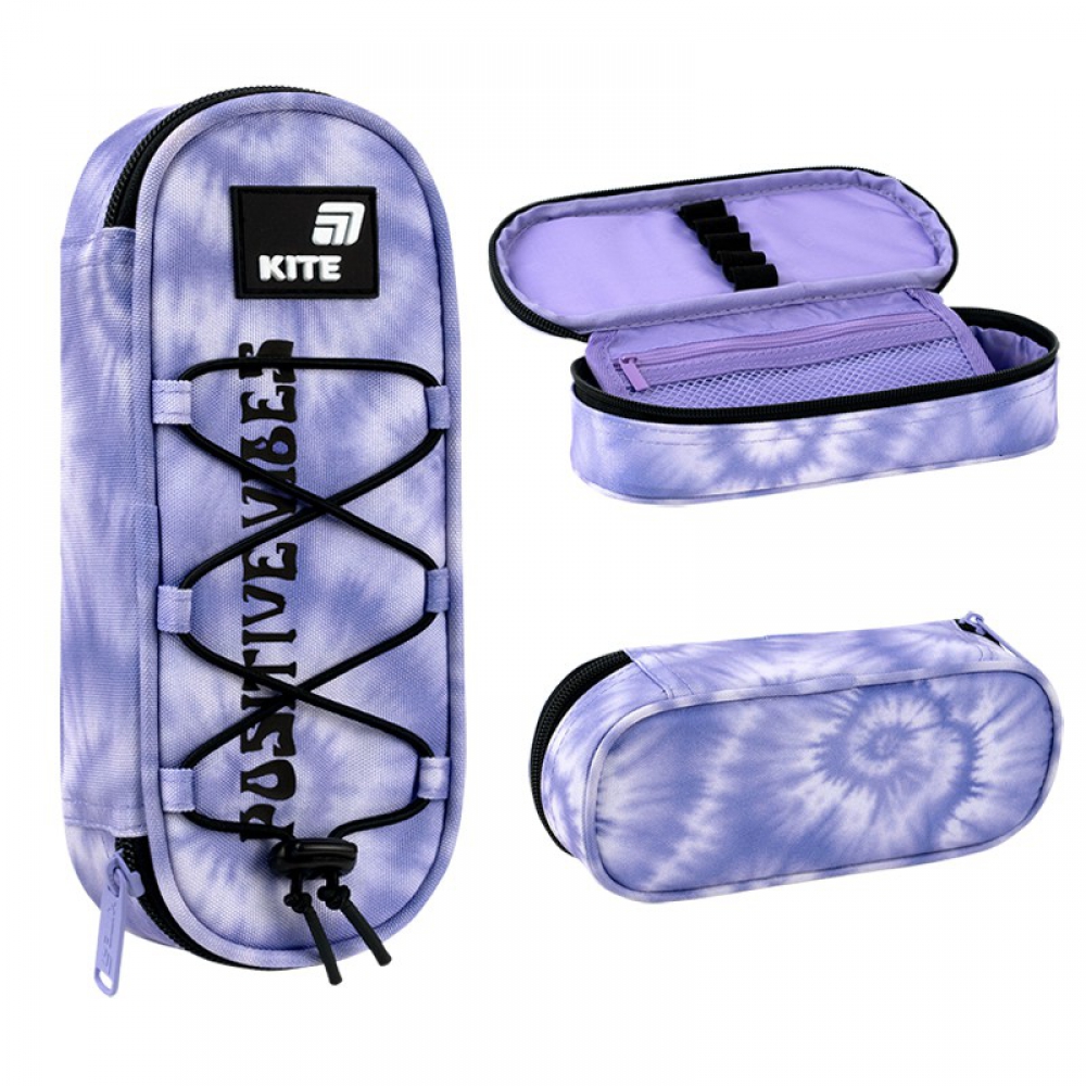 Пенал Kite K26-599-21, 1 відділення, клапан з кишенею на блискавці, резинки для фіксації канцелярії