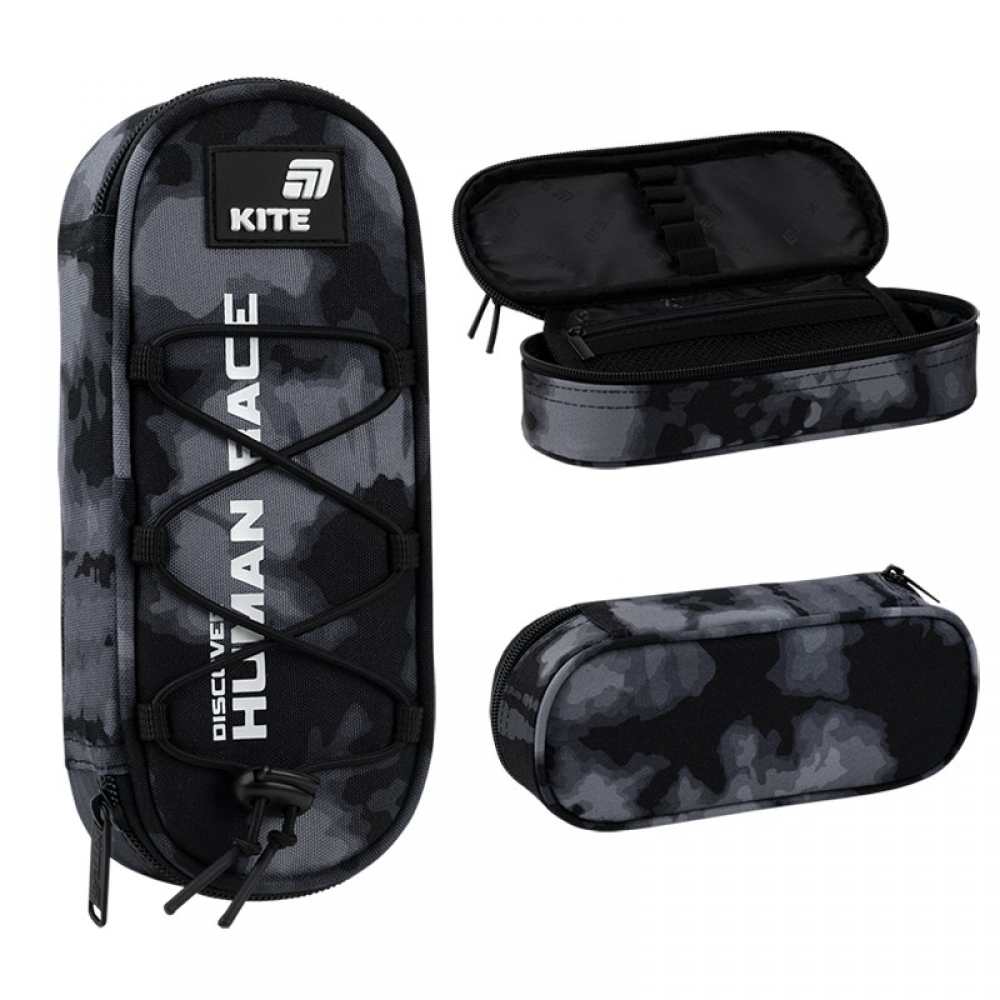 Пенал Kite K26-599-22, 1 відділення, клапан з кишенею на блискавці, резинки для фіксації канцелярії