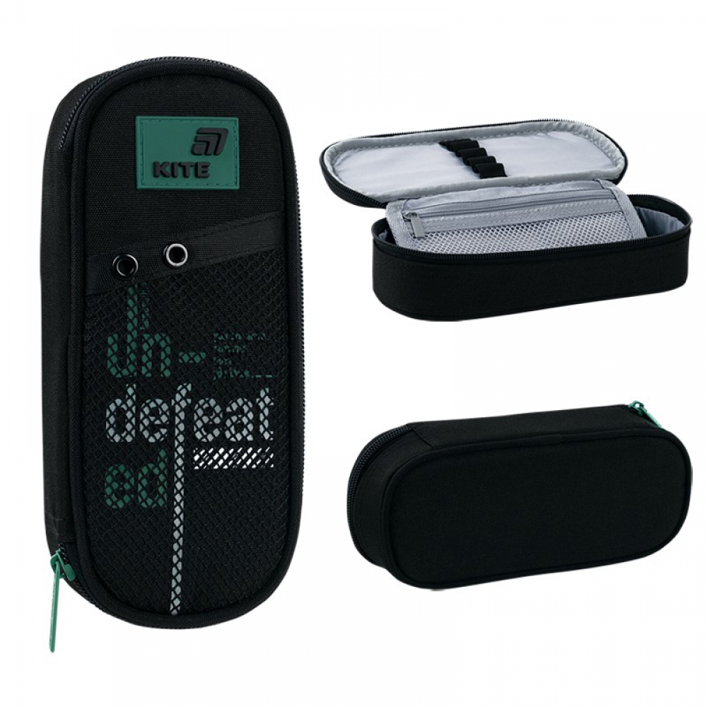 Пенал Kite K26-599-24, 1 відділення, клапан з кишенею на блискавці, резинки для фіксації канцелярії